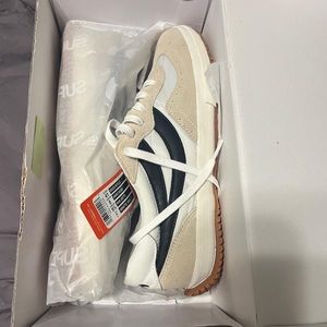 NWT and box.  Superga tennis shoes. White/black.